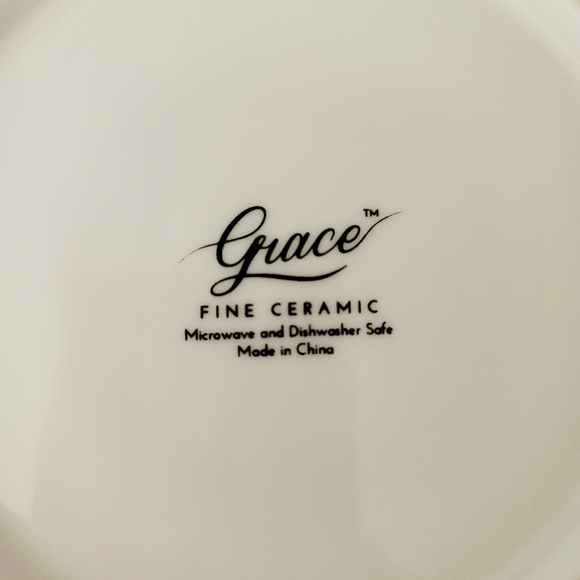 Grace Fine China ceramic rooster bowl white black speckle farmhouse dinnerware - Picture 7 of 7